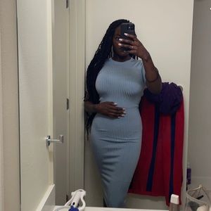 Zara body con rubbed midi dress